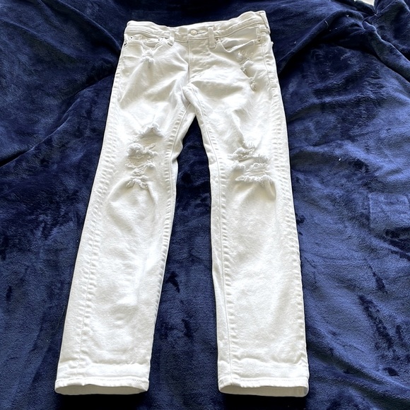 Abercrombie & Fitch Men’s White Ripped Super Skinny Stretch Jeans, Size 28 - Picture 3 of 13